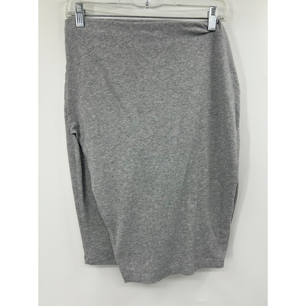 Standard James Perse Heather Gray Jersey Knit Midi Skirt Size M Made in USA